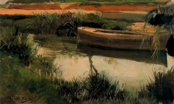 華金 索羅利亞 巴斯蒂達 Boat in Albufera 華金 索羅利亞 巴斯蒂達 Boat in Albufera